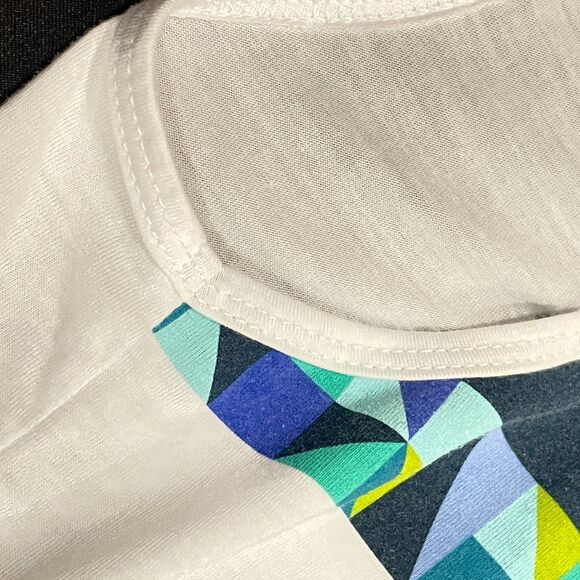 ~ Peloton Sm Spring Geo Tank Slash-Back Top Logo Accents Multicolor Small Womens - Picture 12 of 15